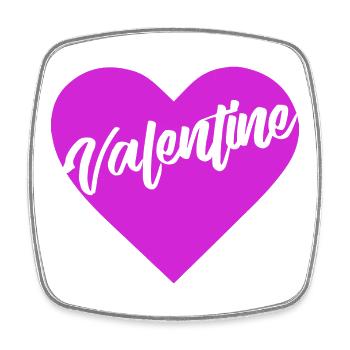 t-shirt Valentine heart heart Valentine's Day love - Square fridge magnet - white - Front