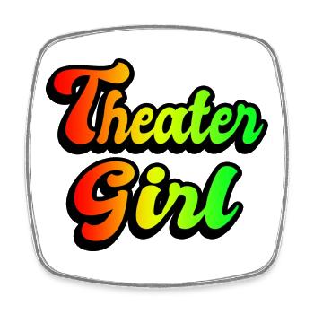 Theatre Girl Rainbow - Square fridge magnet - white - Front