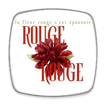 Rouge Fleur Floral Emblem - Square fridge magnet - white - Front