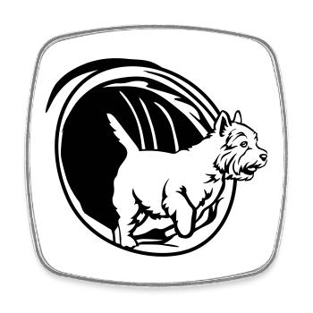 West Highland Terrier - Square fridge magnet - white - Front