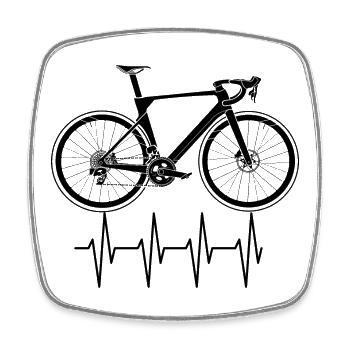 Gravel Bike gravelbike grvl Cyclecross heartbeat - Viereckiger Kühlschrankmagnet - Weiß - Vorne