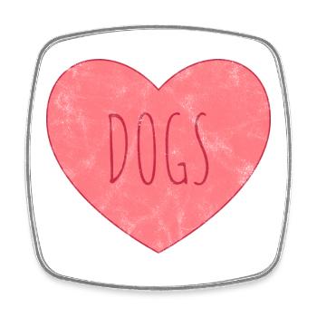 I love all dogs. Dog love * - Square fridge magnet - white - Front