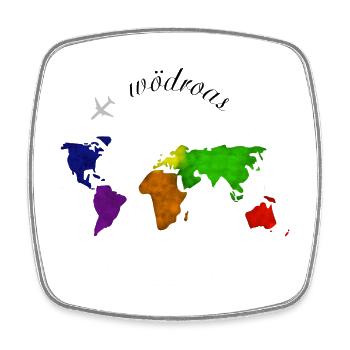 Wödroas - Weltreise, Austrian dialect - Square fridge magnet - white - Front