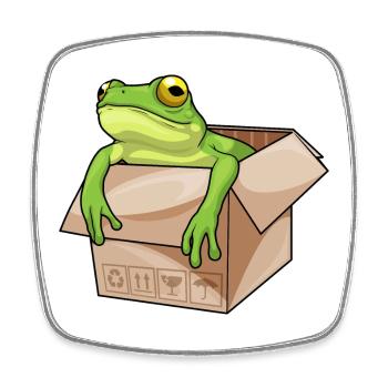 Frosch Karton - Viereckiger Kühlschrankmagnet - Weiß - Vorne