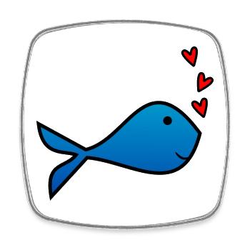 SARDINE. FISH. APRIL FOOL. EASTER. SEA - Square fridge magnet - white - Front