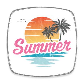 Summer Beach - Square fridge magnet - white - Front