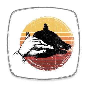 Animal Shadows dog - Square fridge magnet - white - Front