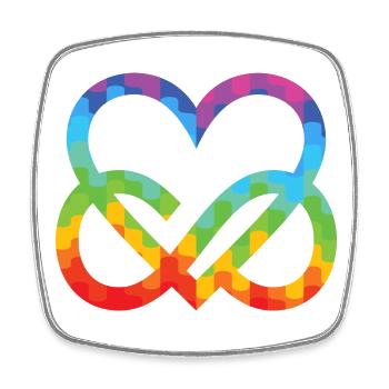 Polyamour Infinity Heart - Poly Love Heart - Magnet carré - blanc - Devant