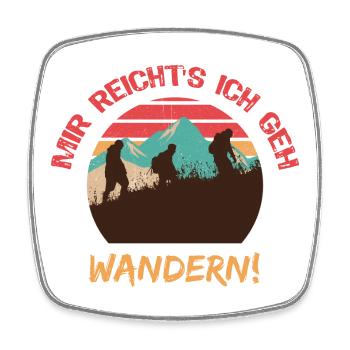 Wandererpfad Retro Sonnenuntergang - Viereckiger Kühlschrankmagnet - Weiß - Vorne