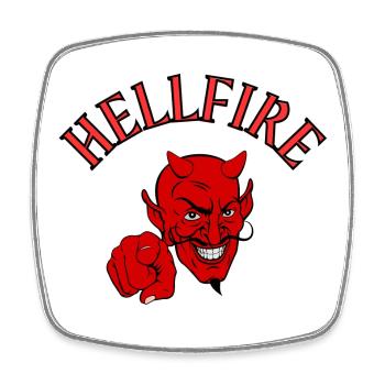 Teufel, Satan, Teufel, Höllenfeuer - Viereckiger Kühlschrankmagnet - Weiß - Vorne