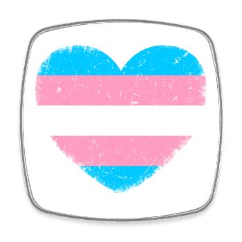 Trans* Herz | Im Vintage-Style - Viereckiger Kühlschrankmagnet - Weiß - Vorne