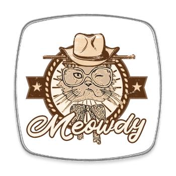 meawdy - Viereckiger Kühlschrankmagnet - Weiß - Vorne