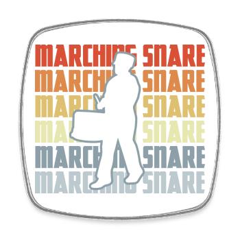 Tambour de marche vintage - Magnet carré - blanc - Devant