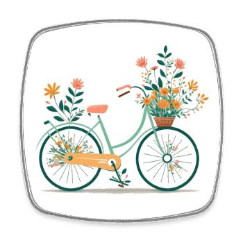 Süße Abenteuer Blumenrad Tour 10 - Viereckiger Kühlschrankmagnet - Weiß - Vorne