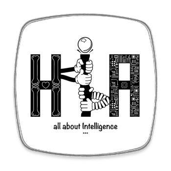 Human vs Artificial Intelligence KI - Viereckiger Kühlschrankmagnet - Weiß - Vorne