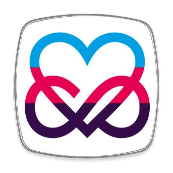 Polyamorie Pride Flagge Herz Infinity Heart - Viereckiger Kühlschrankmagnet - Weiß - Vorne