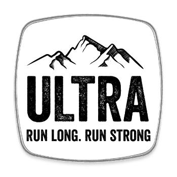Ultra Running - Lauf lang. Lauf stark. - Viereckiger Kühlschrankmagnet - Weiß - Vorne