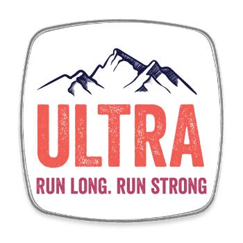 Ultra Running - Lauf lang. Lauf stark. - Viereckiger Kühlschrankmagnet - Weiß - Vorne