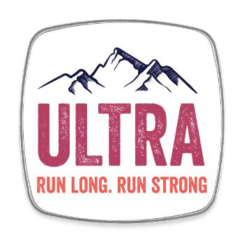 Ultra Running - Courez longtemps. Courez fort. - Magnet carré - blanc - Devant