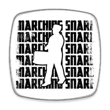 Tambours de marche - Magnet carré - blanc - Devant