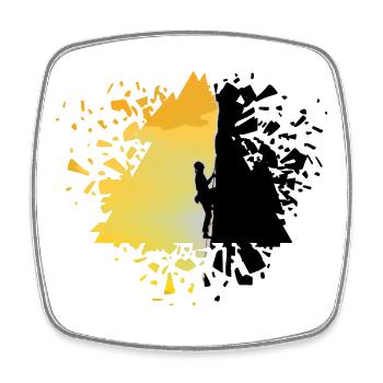 Escape to the Brilliant Summit - Square fridge magnet - white - Front
