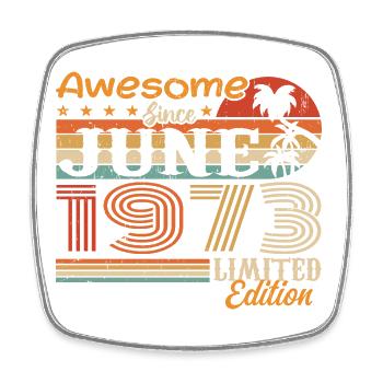 Juin 1973 Retro Vintage Juin 1973 anniversaire - Magnet carré - blanc - Devant