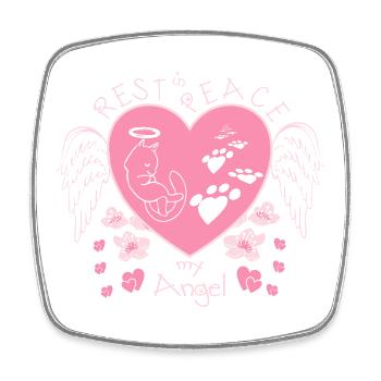 Rest in peace, my angel - Square fridge magnet - white - Front