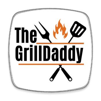 The GrillDaddy - Design Barbecue pour Papa - Magnet carré - blanc - Devant