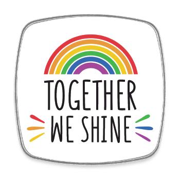 Mois de la fierté - Together We Shine - Magnet carré - blanc - Devant
