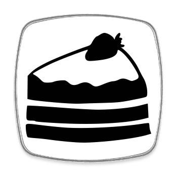 Piece of cake - Square fridge magnet - white - Front