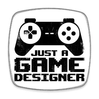 Just A Game Designer - Viereckiger Kühlschrankmagnet - Weiß - Vorne