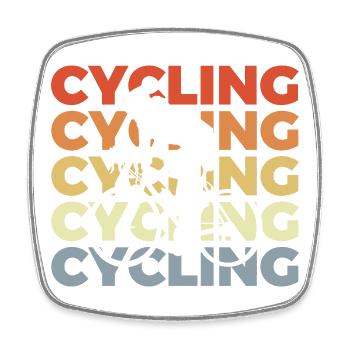 Cycling - Square fridge magnet - white - Front