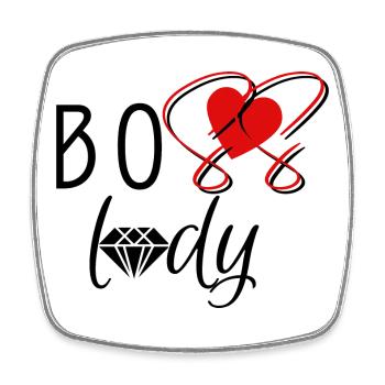 Bo$$ Lady - Magnet carré - blanc - Devant
