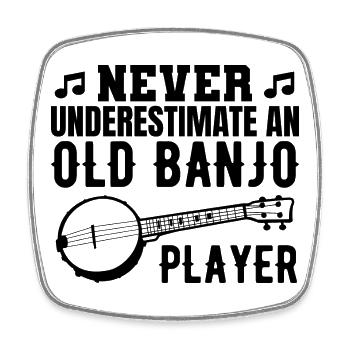 Banjo Opa - Viereckiger Kühlschrankmagnet - Weiß - Vorne