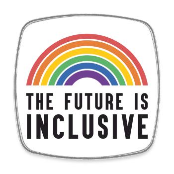 Pride Month LGBT - The Future is Inclusive - Square fridge magnet - white - Front