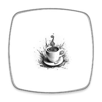 Blood type espresso 2 white - Square fridge magnet - white - Front