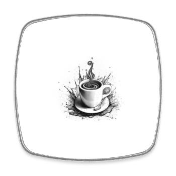 blood type espresso 2 weiß - Viereckiger Kühlschrankmagnet - Weiß - Vorne