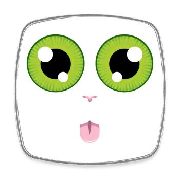La langue au chat - Magnet carré - blanc - Devant