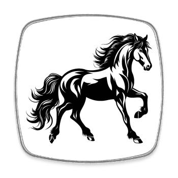 Horse Tattoo Horse Riding Girl Magic Magical - Square fridge magnet - white - Front