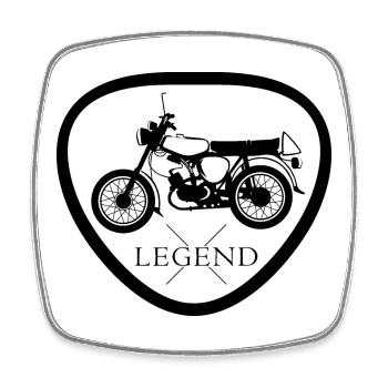 Légende Simson S50 S51 Symbole DDR Nostalgie icône - Magnet carré - blanc - Devant