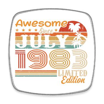 July 1983 July Birthday Gift July 1983 - Square fridge magnet - white - Front