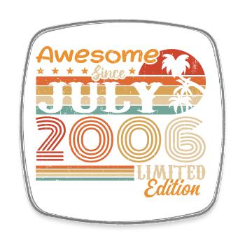 July 2006 July Birthday Present July 2006 - Square fridge magnet - white - Front