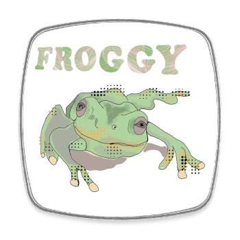 Froggie - Viereckiger Kühlschrankmagnet - Weiß - Vorne