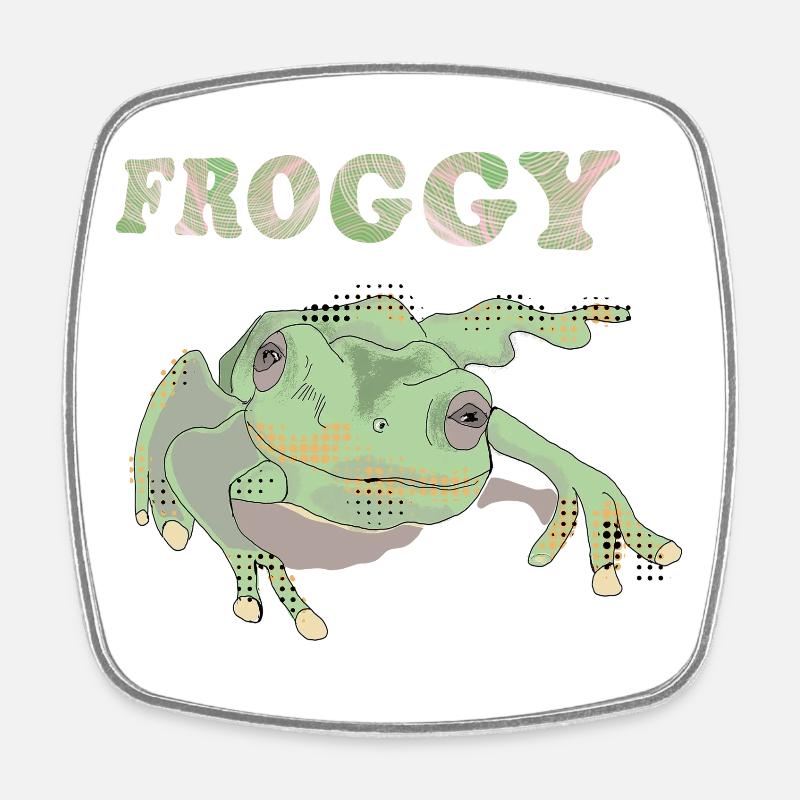 Froggie - Viereckiger Kühlschrankmagnet - Weiß