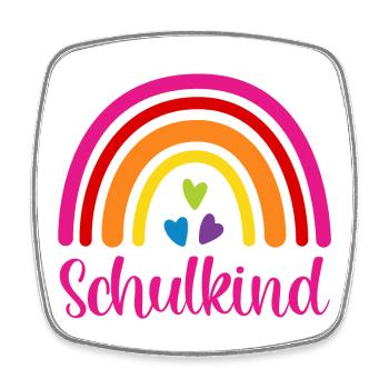 Schulkind Regenbogen Schulanfang Einschulung 2026 - Viereckiger Kühlschrankmagnet - Weiß - Vorne