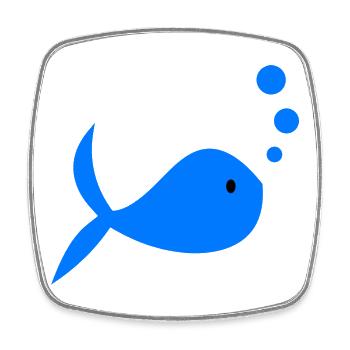SURF. POISSON. PLAGE. MER. OCEAN. HUMOUR. VACANCES - Magnet carré - blanc - Devant