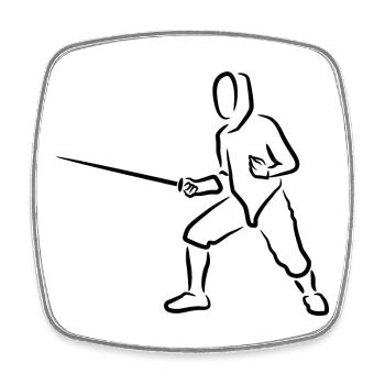 Funny fencer - Square fridge magnet - white - Front