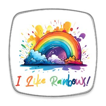 Ich mag Regenbögen - Viereckiger Kühlschrankmagnet - Weiß - Vorne