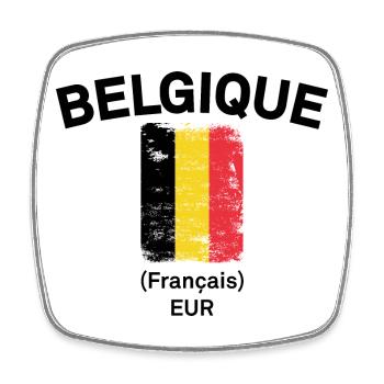 Belgian Flag Grunge Stripe - Square fridge magnet - white - Front