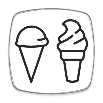Ich habe noch nie Eis gegessen - Viereckiger Kühlschrankmagnet - Weiß - Vorne